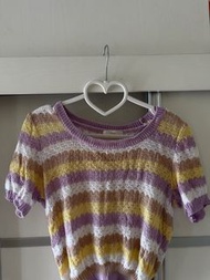 全新紫色針織上衣Jenny eyelet