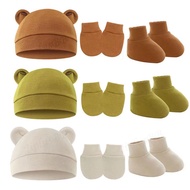 #JP545 Baby hat Baby Mittens Booties Set newborn cap infant hats fashion Soft Cotton newborns Beanie