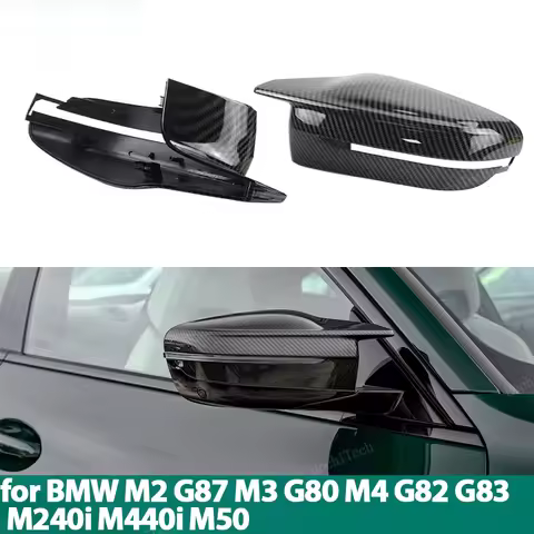 Carbon Fiber Rearview Mirror Cap Wing Side Mirror Cover Fit For BMW M240i M440i i4 M50 M2 G87 M3 G80
