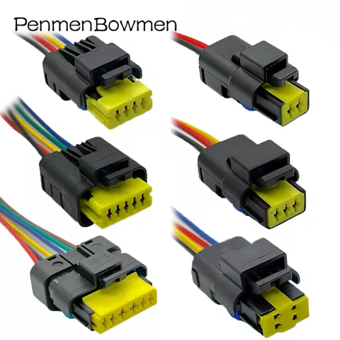 1 Set 2 3 4 5 6 Pin Car Turn Light Lamp Electrical Cable Connectors Female Mal Wire Harness Plug for