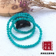 冰种天河石三圈手链 6mm Natural Amazonite Quartz Bracelet