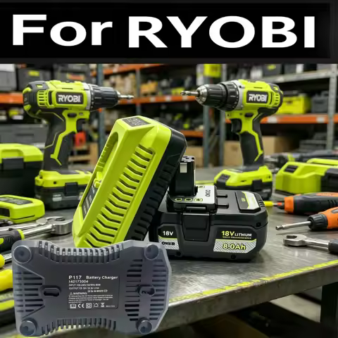 P108 Replacement Battery 18V 4.0Ah6.0Ah.8.0Ah Lithium Battery Fit RYOBI ONE+ System, Suitable for Dr