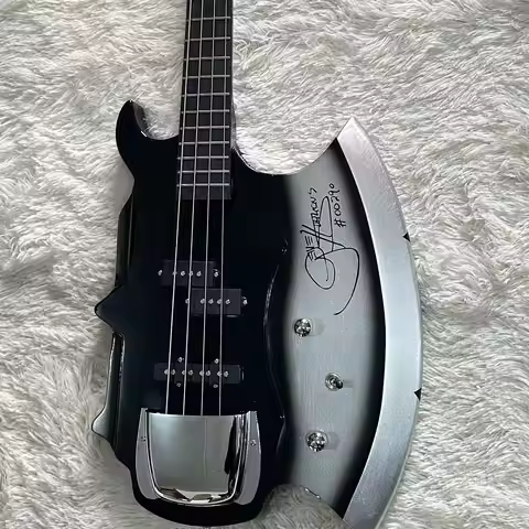 Free Shipping Axe Bass Gene Simmons 4 String Electric Bass Guitar Rosewood Fretboard Black Christmas