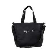 Agnes.b Japan Ins Tide Womens Double-sided Canvas Fashion Male and Female Students Shoulder Portable Slung Shopping Large-capacity Tote Bag