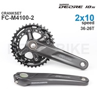 SHIMANO DEORE - M4100-2  2x10v MTB Crankset - 36-26T - 2-PIECE - Q-factor 178.5 mm - Chain Line 48.8