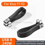 KY06 240W USB4.0 Type-C Cable Short Charging Thunderbolt 4 8K@60Hz  Elbow USB 4.0 Gen4 80Gbps FPC Hi