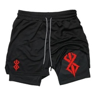 2024Berserk Men's Sports 2 in 1, Quick-drying Running Shorts, Gym and Fitness Training Double-layer 