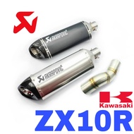 Akrapovic Exhaust Kawasaki ZX10R 2024 2025 Short Slip On Tabung Muffler Stainless Link Pipe Accessor