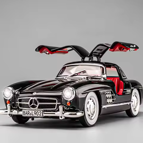 1:24 Mercedes-Benz 300SL Classic Car Alloy Diecast Car Model Home Interior Decoration Ornaments Soun