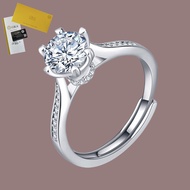Including GRA Certificate Lucky Moissanite Engagement Ring 2 Karat White Gold Pt950