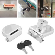 PEONYTWO Glass Door Lock Punch-Free Double Open Sliding Stainless Steel Security Lockset