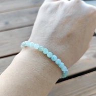 【親翠】天然翡翠 冰美飄花小清新5mm圓珠珠串手圍15cm