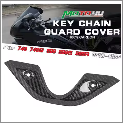 MOTO4U For DUCATI 749 999 749S 999 999S 999R 2003-2006 100% Carbon Fiber Key Chain Guard Cover Trim 