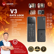 Lockin Model V3 Gate Digital Lock, Palm Vein, 3D Face, Fingerprint, Card, 2 Years Warranty - Imperia