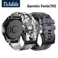 Camo Silicone Strap Garmin Fenix 6X 7X 7 6 5 5X Wristband 22mm 26mm Quick Release Strap 3 HR Sapphire