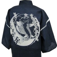 支持它編織金杯鯉魚和垂枝櫻樹（海軍藍）M