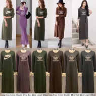 Long Dress / Jubah Muslimah Cotton FREE SIZE