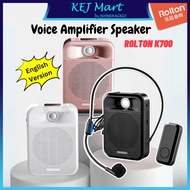 ROLTON K700 Voice Amplifier Microphone Wireless Megaphone Mic Audio Teacher Mikrofon Pembesar Suara