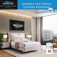 AMOUR MODERN VICTORIAN Genuine Leather Bed Frame Queen Size/King Size