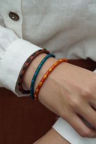 星塵編織手環 - 泰國風情手工皮革編織手環
