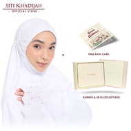 Siti Khadijah Telekung Signature Lunara in White + Online Lite Gift Box + Free Kad Raya