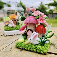 Mushroom House Velvet Wire Work Handmade A Unique And Cute Gift That Can Be Given On Any Occasion.