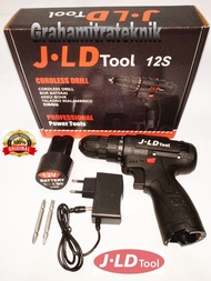 Mesin Bor Baterai JLD Hitam 12S Cordless Drill JLD 12S Satu Baterai Bisa COD