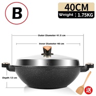 Orikawan KATA 36CM & 40CM Non Stick Wok Maifan Stone Granite Wok / Pan