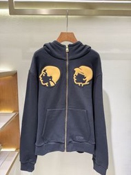 💜LOUIS VUITTON x Nigo 聯名款 卡通皮革連帽拉鍊外套 夾克 長袖衛衣 男款Leather hooded zipper outer jacket long sleeve sweate