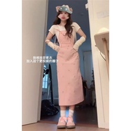 韩系一整套穿搭学院风牛仔蝴蝶结牛仔背带连衣裙女学生+修身上衣A complete set of Korean style deni 8SXMBjm4UR0303