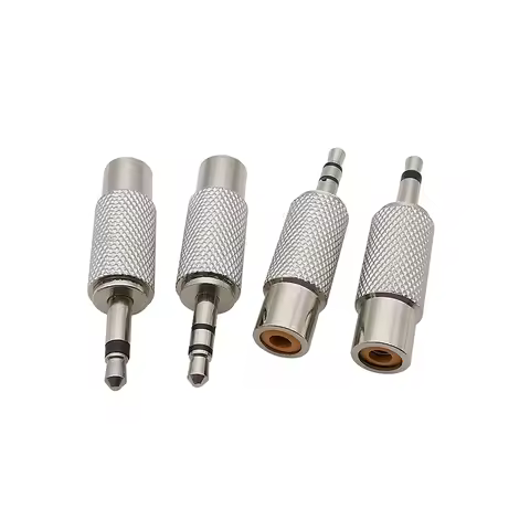 2Pcs 3.5mm Mono Male Plug to RCA Connector Female Jack Mono/Stereo Extension Adapter RCA to 3.5 mm A
