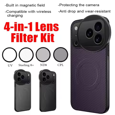 4 in 1 Lens 58mm Mobile Phone Filter Kit CPL ND UV Star Filter for iPhone 17 Pro/Pro Max Magnetic Wi