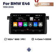 Android Carplay หน้าจอใหญ่ 9 นิ้ว ระบบนำทางแบบอเนกประสงค์สำหรับ BMW E46 3 Series ระบบเสียงดิจิทัลแบบ