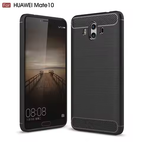 Phone Case for Huawei Mate 10 Carbon Fiber Shockproof Case for mate10 Huawei Silicone Back Cover Coq