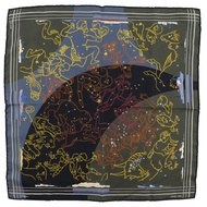 二手愛馬仕 Carree 45 圍巾，小方巾，星座，船，獵戶座，稀有設計，絲綢，Carree 45，女士
