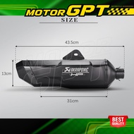 AKRAPOVIC Motorcycle Exhaust Muffler Inlet 51mm Carbon Muffler Tip ZX-2R MT25 KTM390 790 ADV 435mm