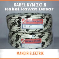 1 Roll KENZO KABEL listrik Kawat besar 2x1,5/ Kabel Nym 2x1,5 50YARD ,bukan eterna