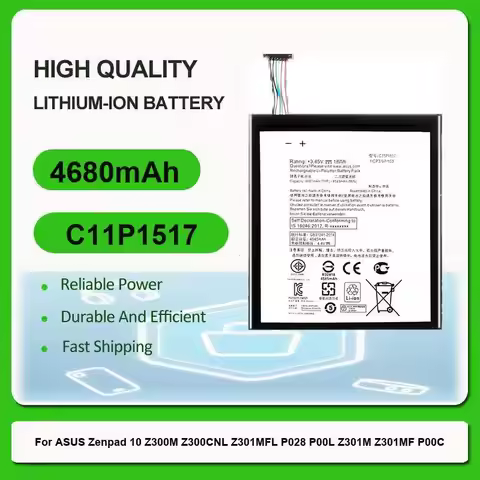 4680mAh Long-Life Battery For ASUS Zenpad 10 Tablet Z300M Z300CNL Z301MFL P028 P00L Z301M Z301MF P00