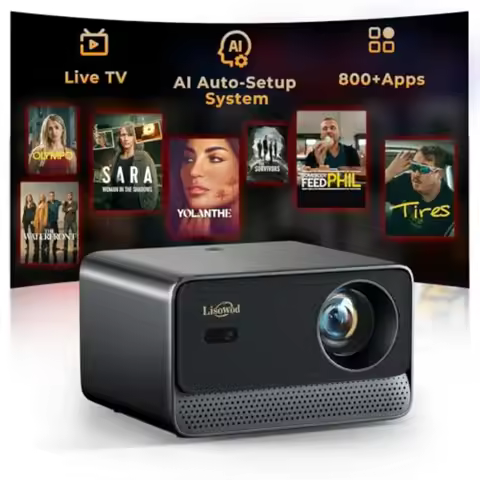 Outdoor 4K Support 1080P Smart Live TV Movie Projector with WiFi and Bluetooth 1800 ANSI/Ai Auto Foc
