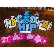 Baby name for table decoration for birthday, first birthday, first month