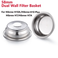 58mm 2 Cups Dual Wall Pressurized Coffee Filter Basket for Hibrew H10a,H10 Plus,Hibrew H7,Hibrew H7a