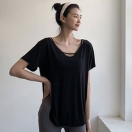 Women’s Sports Tops, Loose Quick-Dry Yoga T-Shirts, Breathable Pilates Workout Shirt for Running & G