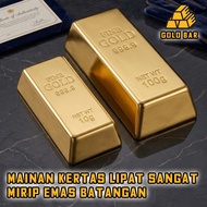 1000g Gold Shape Gift Box Fake Gold Toy Door Stopper Weight Paper Dummy Gold Bar Ingot Decoration Mo