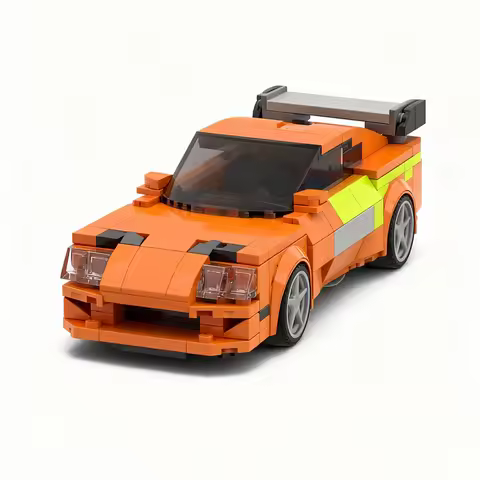 334PCS MOC City Champions Super Car Brian O Conner S Toyota Supra MK4 Fast Furious Model Technology