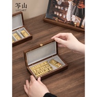 Gold Box Storage Solid Wood Empty Box Jewelry Storage Box Sealed