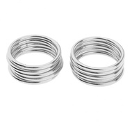 [Hellery] 2x 10pcs Welded Iron Metal Dream Catcher Rings Macrame Hoop Loop Craft Silver