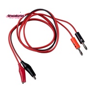 (R) Alligator Clip to Banana Plug Probe Cable Test Lead 90cm 3Ft