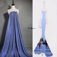 Reflective laser Star Fantasy high light elastic designer fabric knitted wedding dress fashion dress fabric