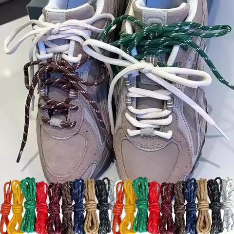 6Colors Creative DIY Shoes Laces 5mm Round Shoelaces Suitable for All Shoes Women Men Sports Casual 