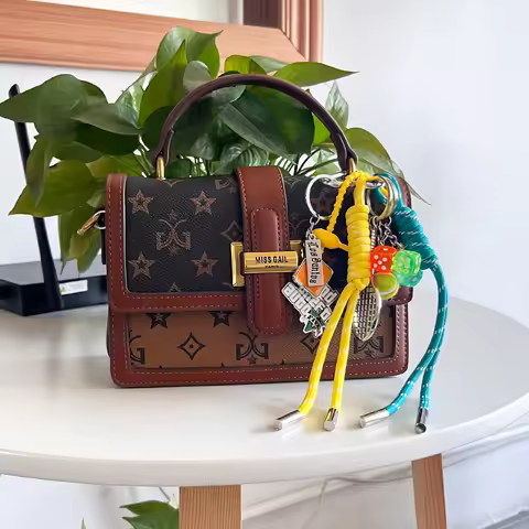 Women's DIY Bag Keychain Nylon Handmade Rope GTA5 Jinx Radiation Bottle Cap Baseball Golf Bear Braid